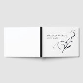 ミニマルモダンリスト&ブラック&ホワイト旋回結婚ズ ゲストブック (全面)