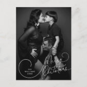 ミニマルモダンリスト、メリークリスマス家族の写真 ポストカード (正面)