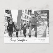 ミニマルモダンリスト、メリークリスマス家族の写真 ポストカード (正面)