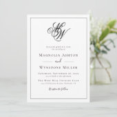 ミニマルモダンリスト・モノグラム全結婚体 招待状 (スタンド正面)