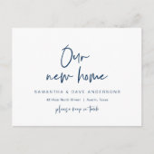 ミニマルモダンリスト、新しいホームアドレスのお知らせ ポストカード (正面)