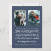 ミニマルモダンリスト|Blue 3Photoクリスマスニュースレター シーズンカード (裏面)