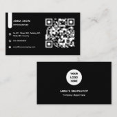 ミニマルモダンリスト、QRコード名刺 名刺 (正面/裏面)
