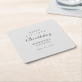 ミニマルモダンリストANYマイルストーンアダルト誕生日 スクエアペーパーコースター (アングル)