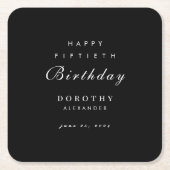 ミニマルモダンリストANYマイルストーンアダルト誕生日 スクエアペーパーコースター (正面)