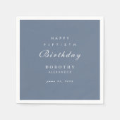 ミニマルモダンリストANYマイルストーンアダルト誕生日 スタンダードカクテルナプキン (正面)