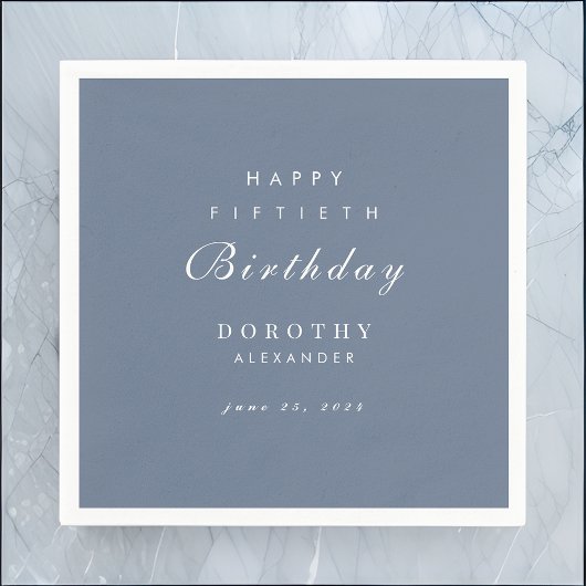 ミニマルモダンリストANYマイルストーンアダルト誕生日 スタンダードカクテルナプキン