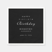 ミニマルモダンリストANYマイルストーンアダルト誕生日 スタンダードカクテルナプキン (正面)