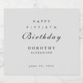 ミニマルモダンリストANYマイルストーンアダルト誕生日 スパークリングワインラベル (シングルラベル)