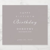 ミニマルモダンリストANYマイルストーンアダルト誕生日 スパークリングワインラベル (シングルラベル)