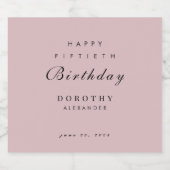 ミニマルモダンリストANYマイルストーンアダルト誕生日 スパークリングワインラベル (シングルラベル)