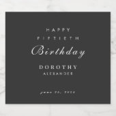 ミニマルモダンリストANYマイルストーンアダルト誕生日 スパークリングワインラベル (シングルラベル)