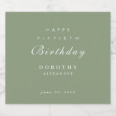 ミニマルモダンリストANYマイルストーンアダルト誕生日 スパークリングワインラベル (シングルラベル)