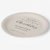 ミニマルモダンリストANYマイルストーンアダルト誕生日 ペーパープレート (アングル)