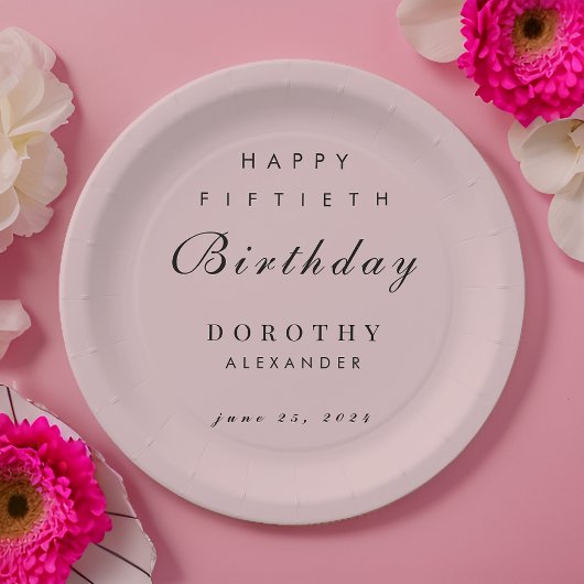 ミニマルモダンリストANYマイルストーンアダルト誕生日 ペーパープレート