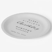 ミニマルモダンリストANYマイルストーンアダルト誕生日 ペーパープレート (アングル)