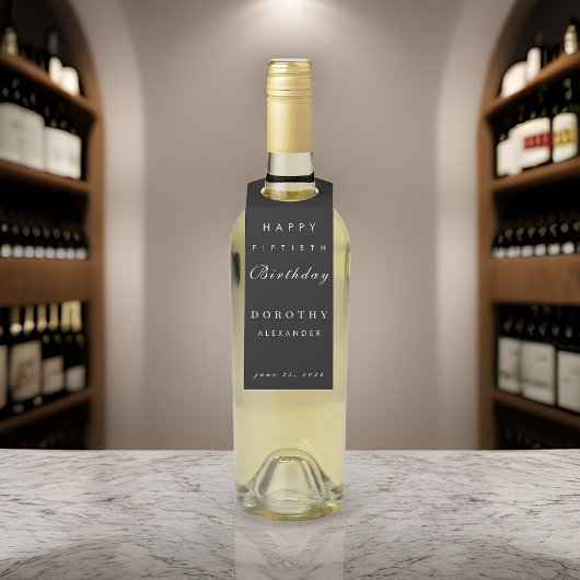 ミニマルモダンリストANYマイルストーンアダルト誕生日 ボトルネックタグ