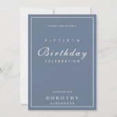 ミニマルモダンリストANYマイルストーンアダルト誕生日 招待状 (正面)