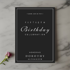 ミニマルモダンリストANYマイルストーンアダルト誕生日 招待状