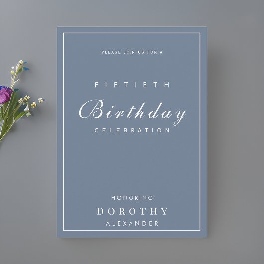 ミニマルモダンリストANYマイルストーンアダルト誕生日 招待状