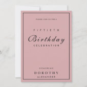 ミニマルモダンリストANYマイルストーンアダルト誕生日 招待状 (正面)