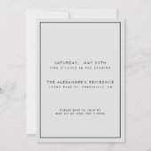 ミニマルモダンリストANYマイルストーンアダルト誕生日 招待状 (裏面)