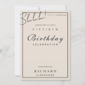 ミニマルモダンリストANYマイルストーンサプライズ誕生日 招待状 (正面)