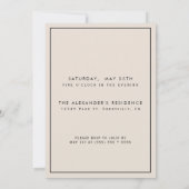 ミニマルモダンリストANYマイルストーンサプライズ誕生日 招待状 (裏面)