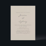 ミニマルモダンリストBeige Taupeスクリプ結婚ト 招待状<br><div class="desc">ミニマルモダンリストベージュタイペスクリプト結婚式招待状</div>