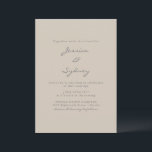 ミニマルモダンリストBeige Taupeスクリプ結婚ト 招待状<br><div class="desc">ミニマルモダンリストベージュタイペスクリプト結婚式招待状</div>