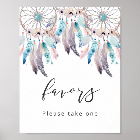 ミニマルモダンリストBoho Baby Shower Pavies Sign ポスター (正面)