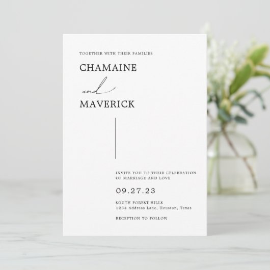 ミニマルモダンリストDreamy Scriptの写結婚真 招待状 (スタンド正面)