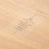 ミニマルモダンリストInline Monogram結婚's アクリル招待状 (レイダウン)