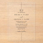 ミニマルモダンリストInline Monogram結婚's アクリル招待状 (正面)