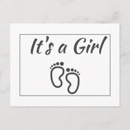 ミニマルモダンリストIts a Girl Announcementはがき ポストカード
