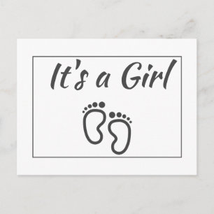 ミニマルモダンリストIts a Girl Announcementはがき ポストカード