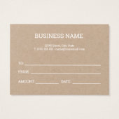 ミニマルモダンリストKraftバウチャーギフト証明書 (裏面)