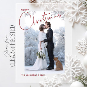 ミニマルモダンリストMerry Christmas新婚の写真 アクリル招待状