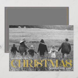 ミニマルモダンリストMerry Christmas Family Photo シーズンカード