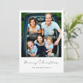 ミニマルモダンリストMerry Christmas Family Photo シーズンカード (スタンド正面)