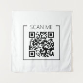 ミニマルモダンリストQRコードScan Me Business タペストリー (正面)