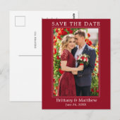 ミニマルモダンリストRed日付の保存 ポストカード (正面/裏面)