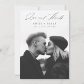 ミニマルモダンリストScript 2フォト結婚ズ サンキューカード (正面)