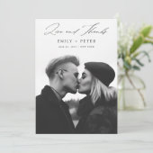 ミニマルモダンリストScript 2フォト結婚ズ サンキューカード (スタンド正面)