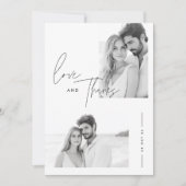 ミニマルモダンリストScript 2フォト結婚ズ サンキューカード (正面)