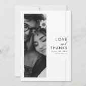 ミニマルモダンリストScript 3写真結婚s サンキューカード (正面)