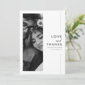 ミニマルモダンリストScript 3写真結婚s サンキューカード (スタンド正面)