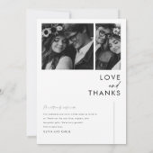 ミニマルモダンリストScript 3写真結婚s サンキューカード (裏面)