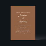 ミニマルモダンリストSienna Brownスクリプ結婚ト 招待状<br><div class="desc">ミニマルモダンリストシエナブラウン結婚式招待状</div>