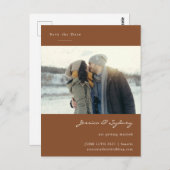 ミニマルモダンリストSienna Brown写真保存日時 ポストカード (正面/裏面)